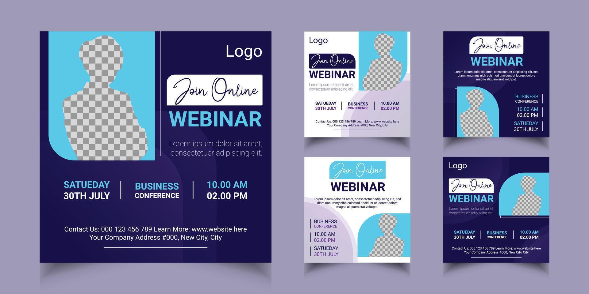 Business Webinar banner template design for social media posts, business webinar banner vector