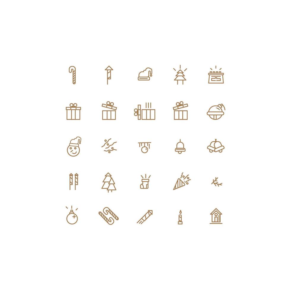 icon set christmas vector
