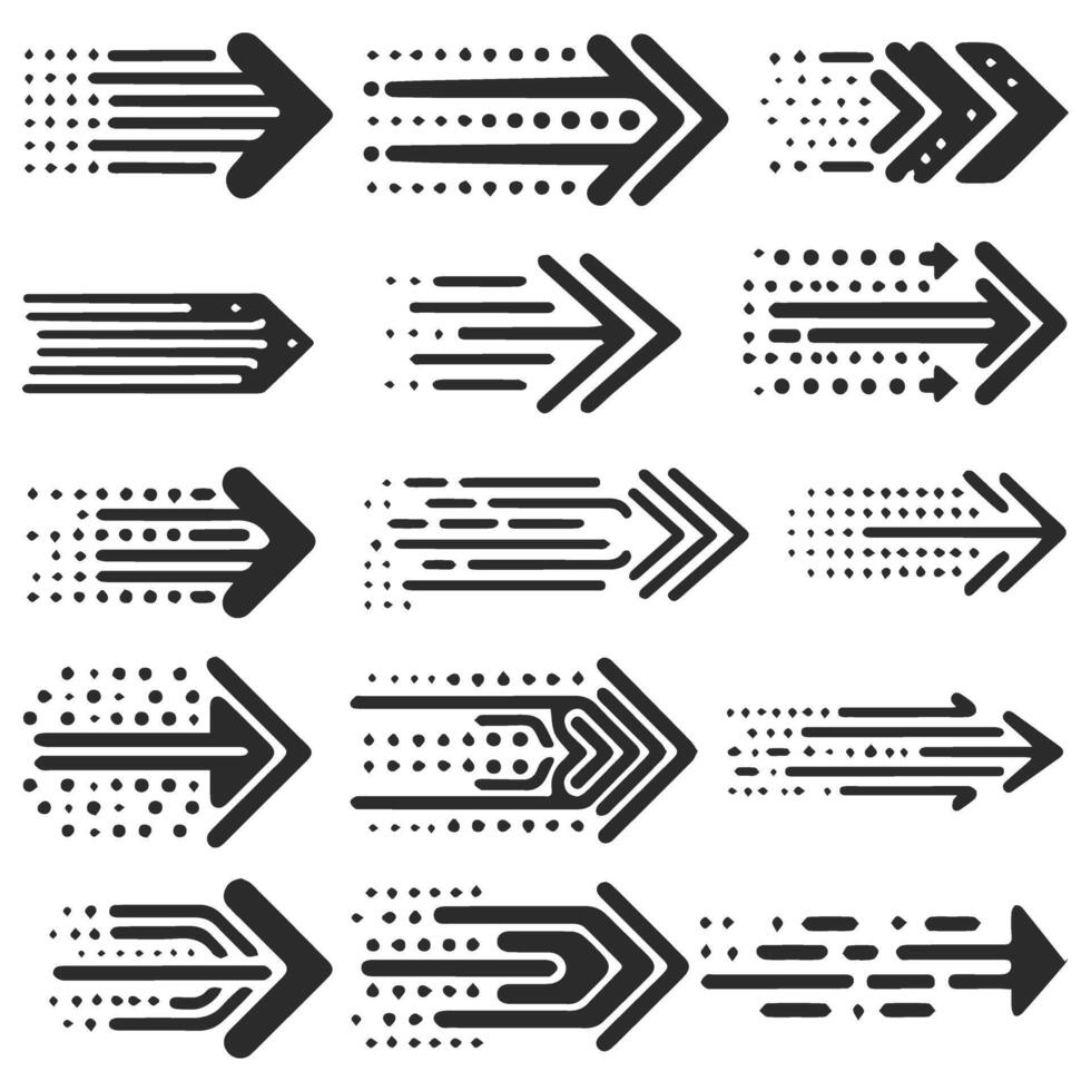 Dotted Arrows One To Three Lines vector