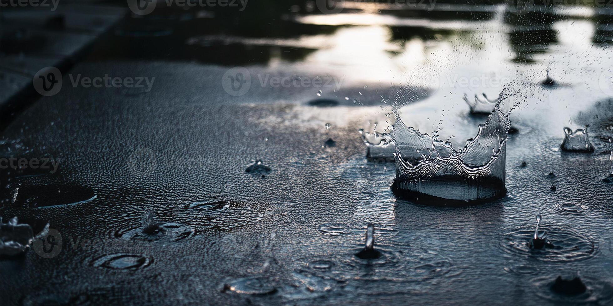 rain drops on the ground photo