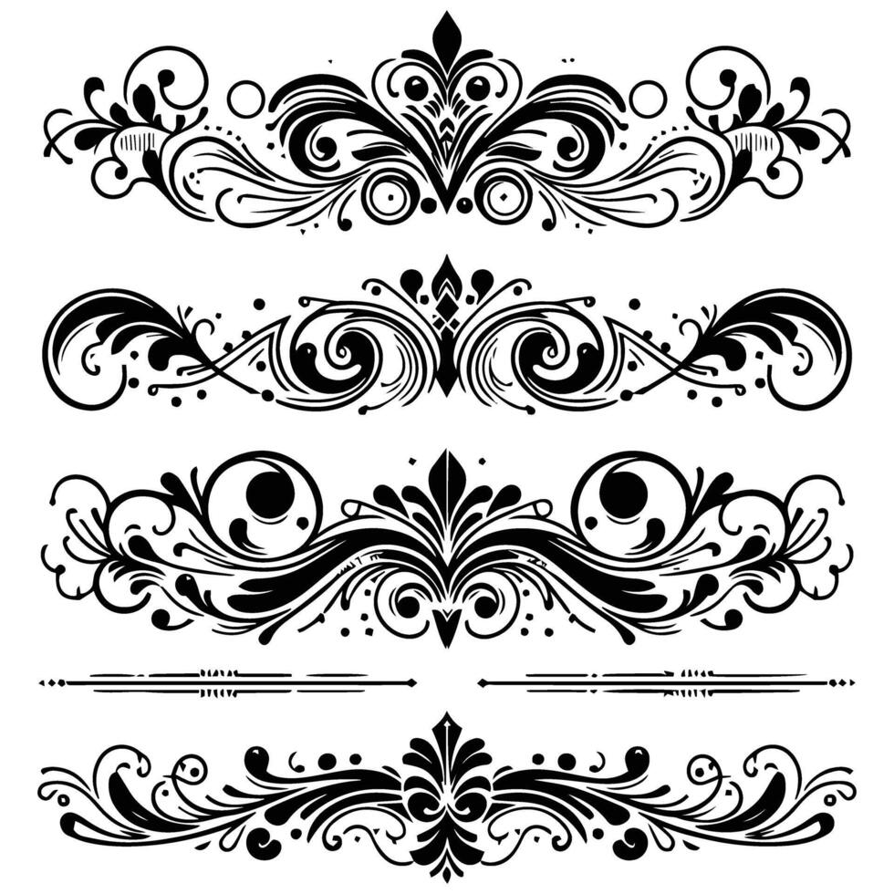 decorative borders and scroll designs vector