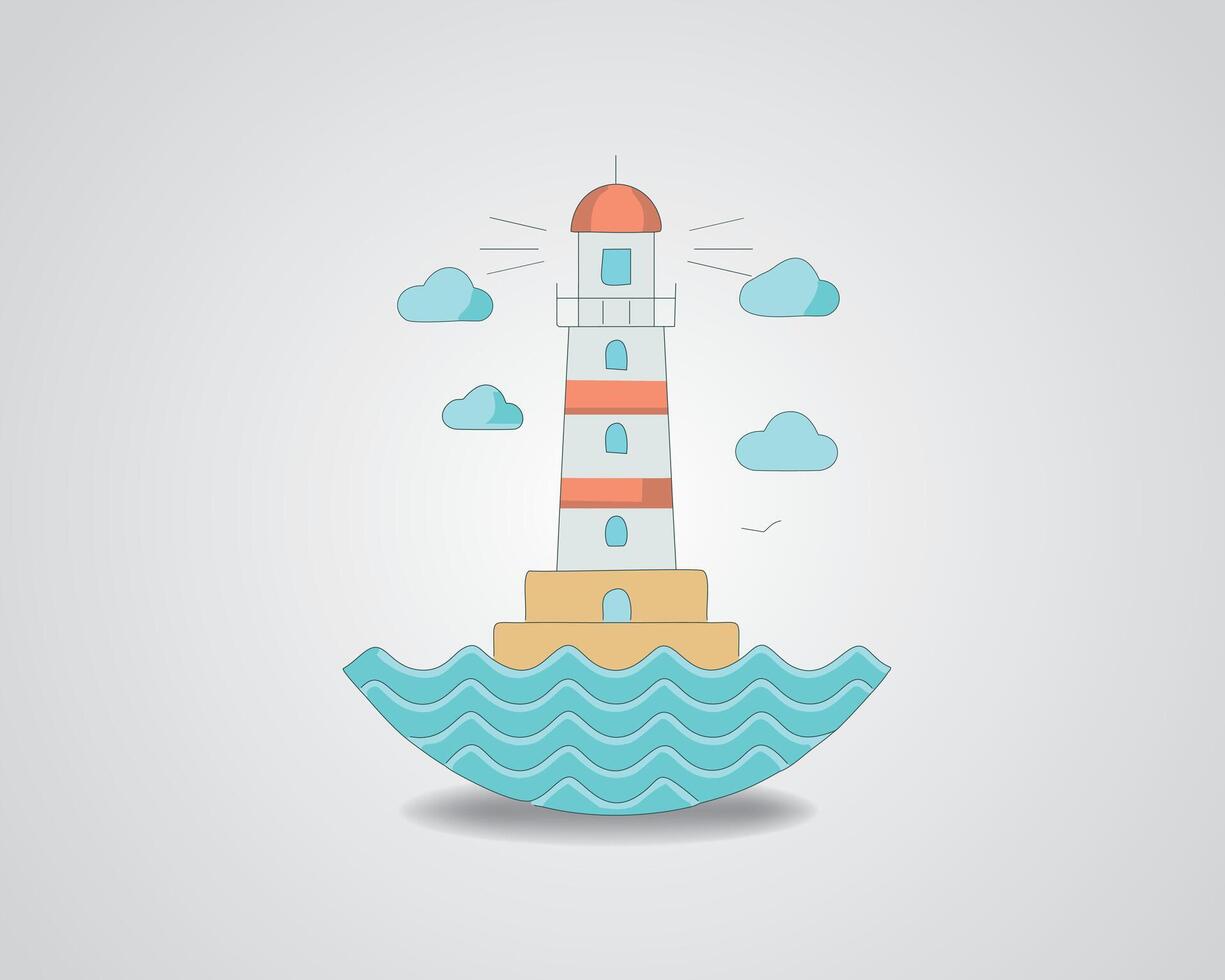 Coastal Lighthouse Nautical Beacon of Hope and Guidance vector