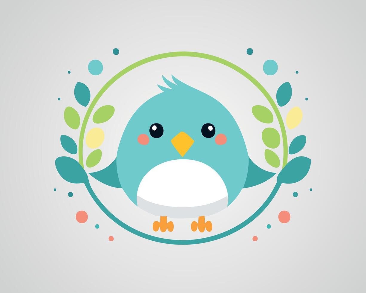 Cute Bird Icon Adorable Feathered Friend Design vector