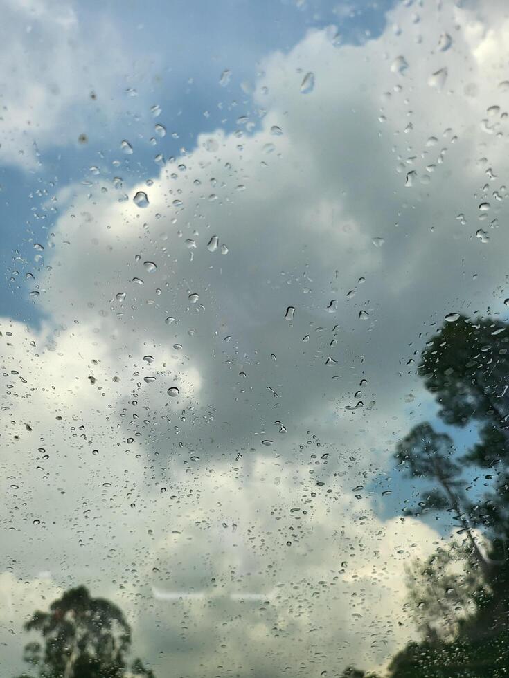 water drops on window photo