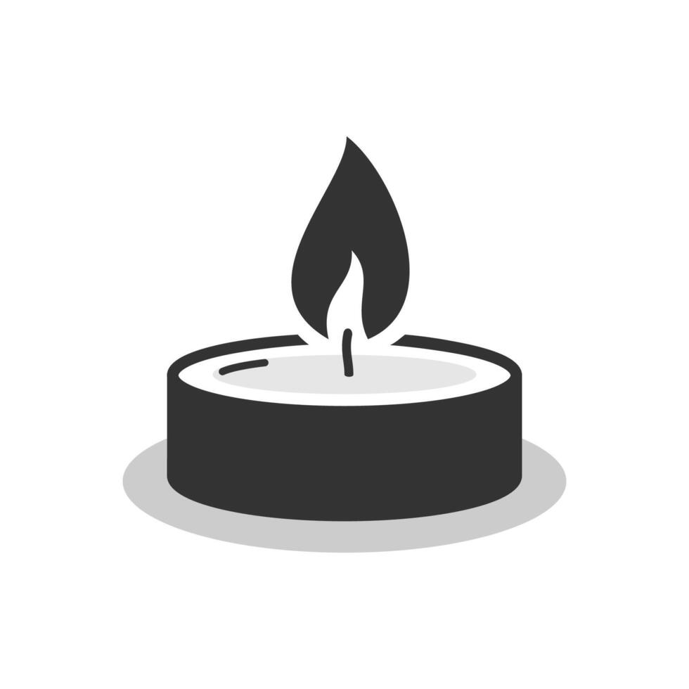 Candle flame icon isolated flat style illustration. vector