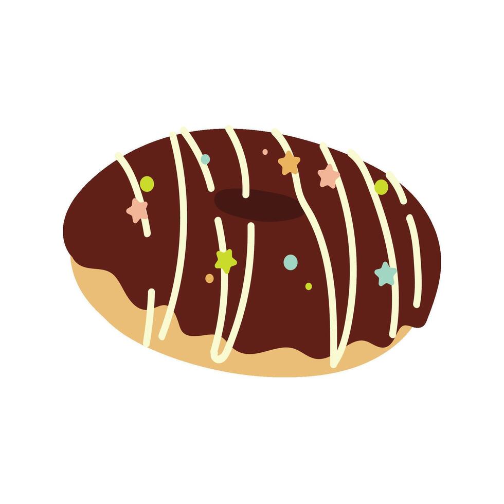 Party and Sweets Food Hand Drawn Donut vector