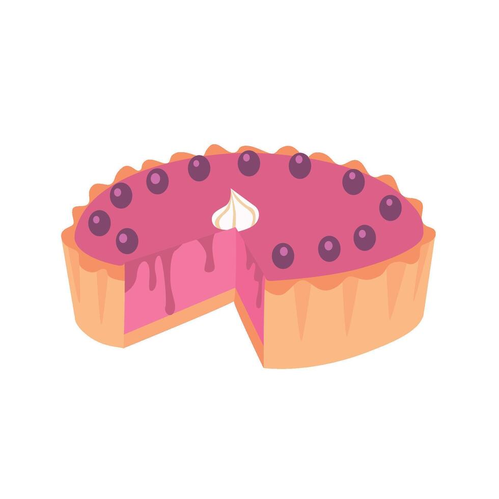 Hand Drawn Pie Blueberry mix vector