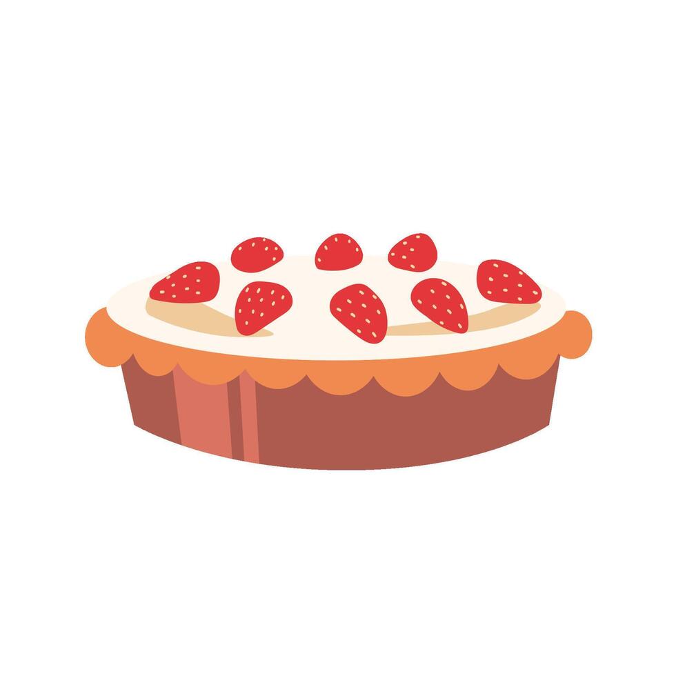 Hand Drawn Pie Strawberry pie vector