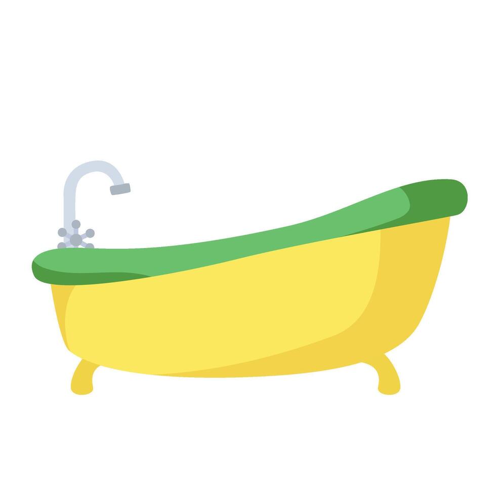 Hand drawn set of objects from the bathroom Bathtub vector