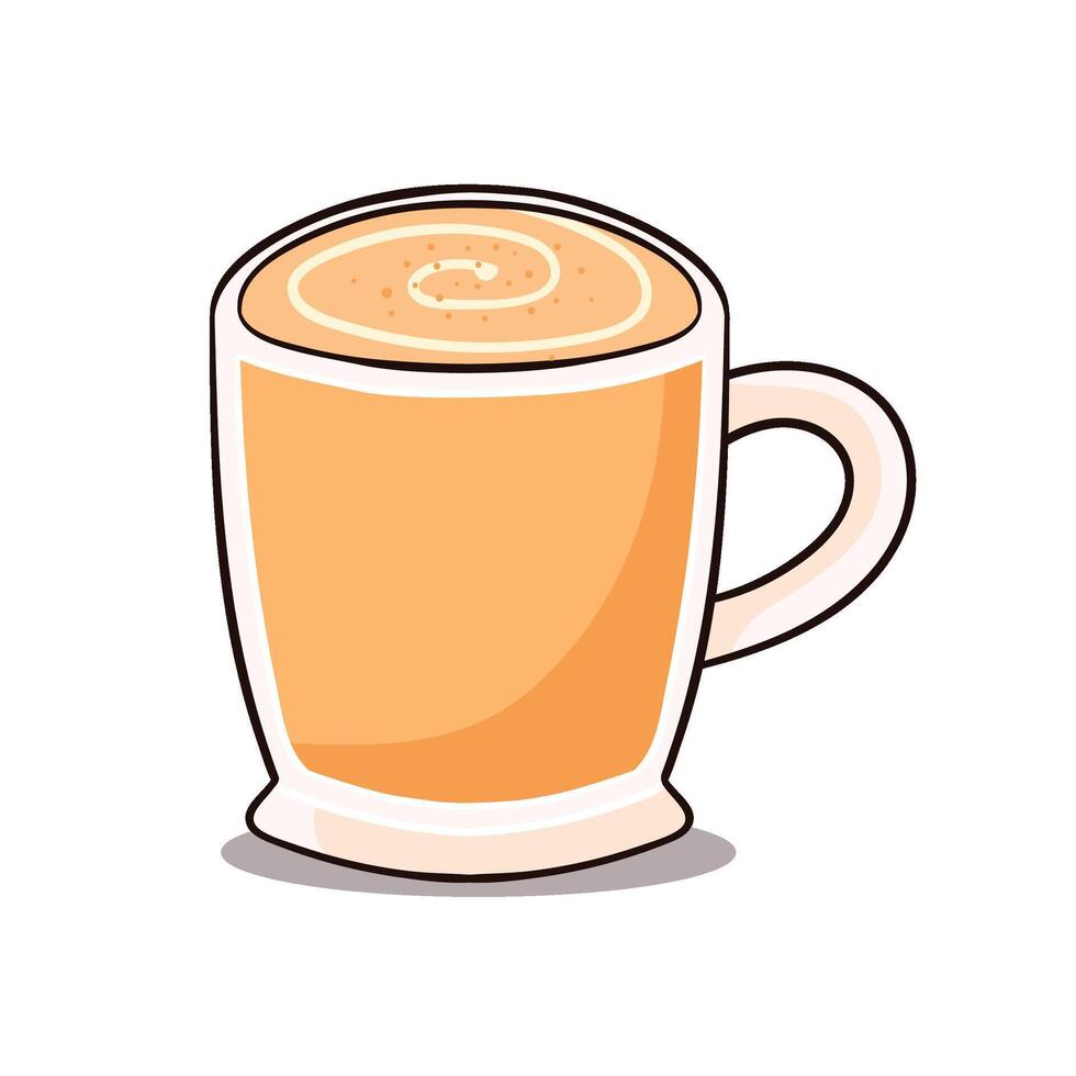 handrawn Coffee menu set Caramel macchiato vector