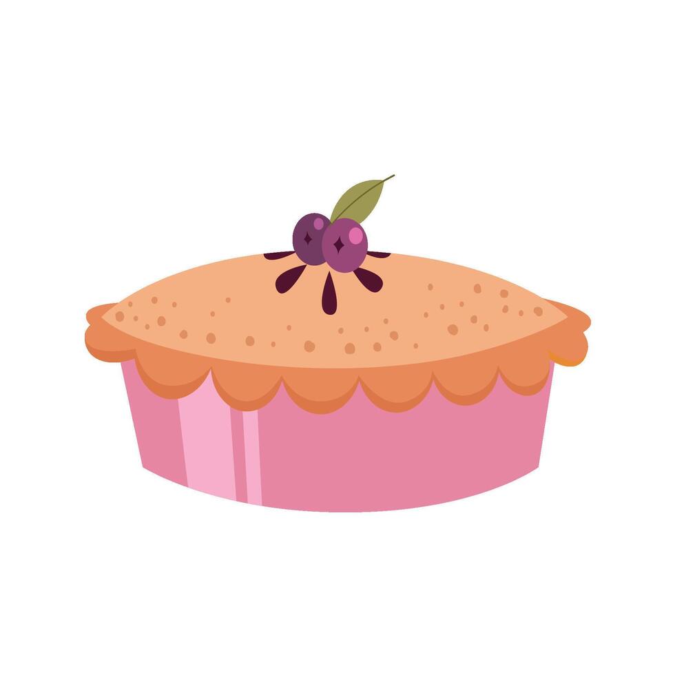 Hand Drawn Pie Blueberry vector