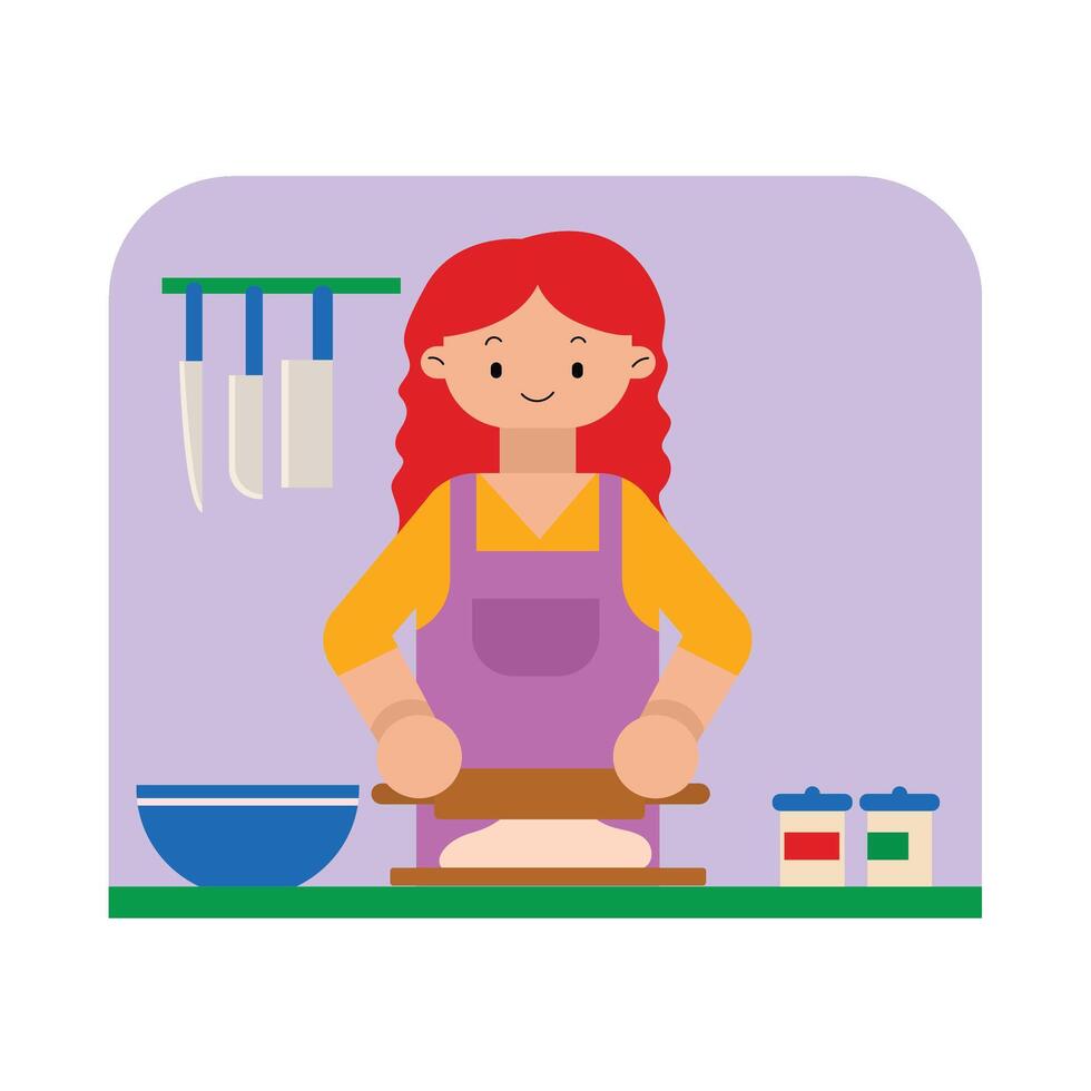 Kitchen Scene Activity vector