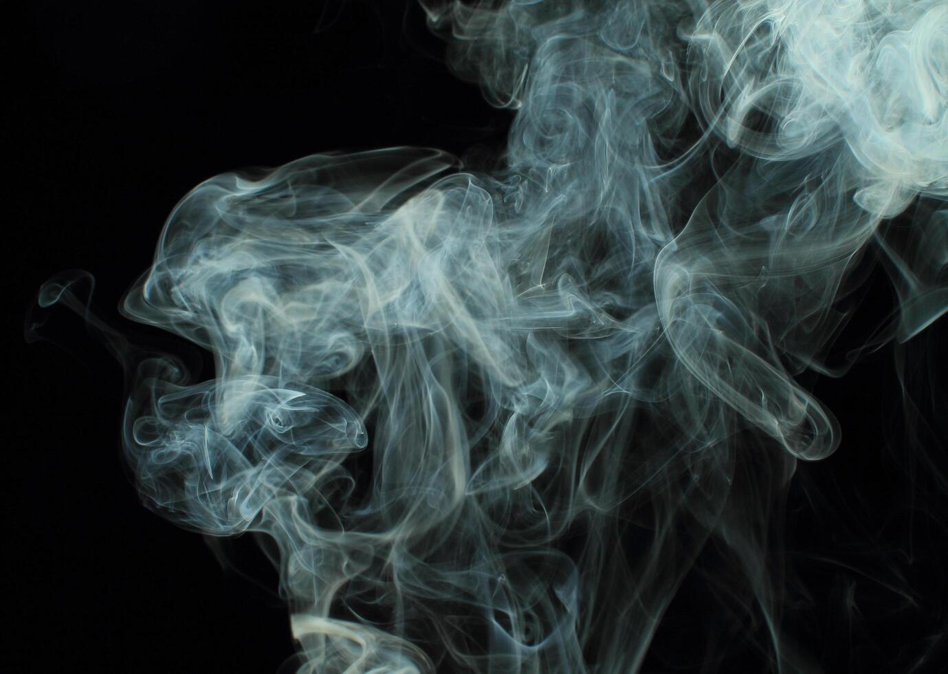 Abstract White Smoke Texture Moves on Black Background Plume of Smoke Wave Design Wallpaper. Design Element. Abstract Texture photo