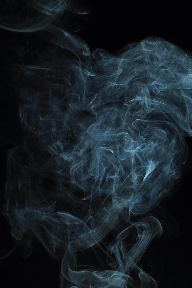 Abstract White Smoke Texture Moves on Black Background Plume of Smoke Wave Design Wallpaper. Design Element. Abstract Texture photo