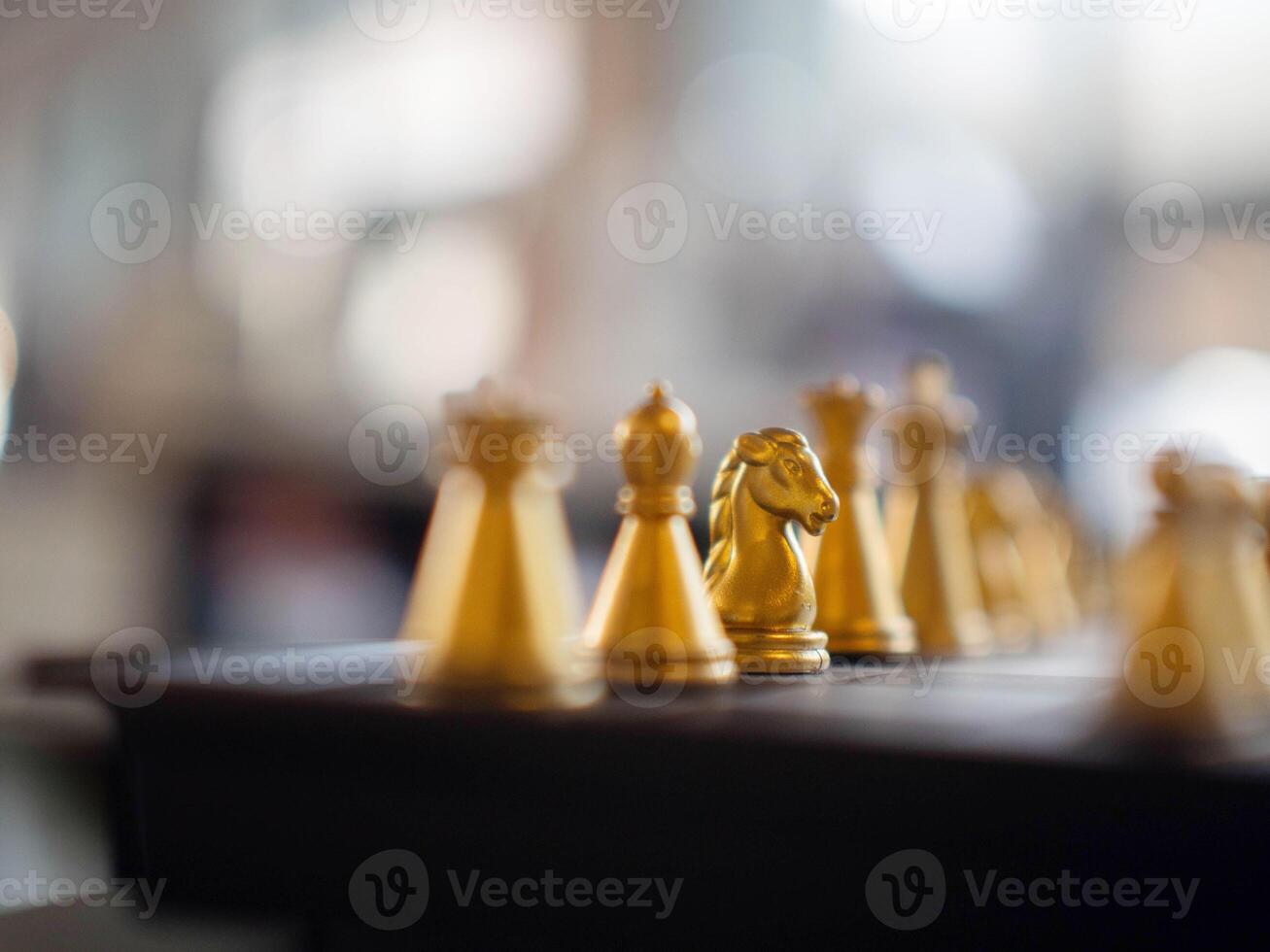 Focus horse chess board golden yellow orange color copy space strategy piece success knight sport play business chessboard leisure king symbol game competition bishop victory move leader winner team photo