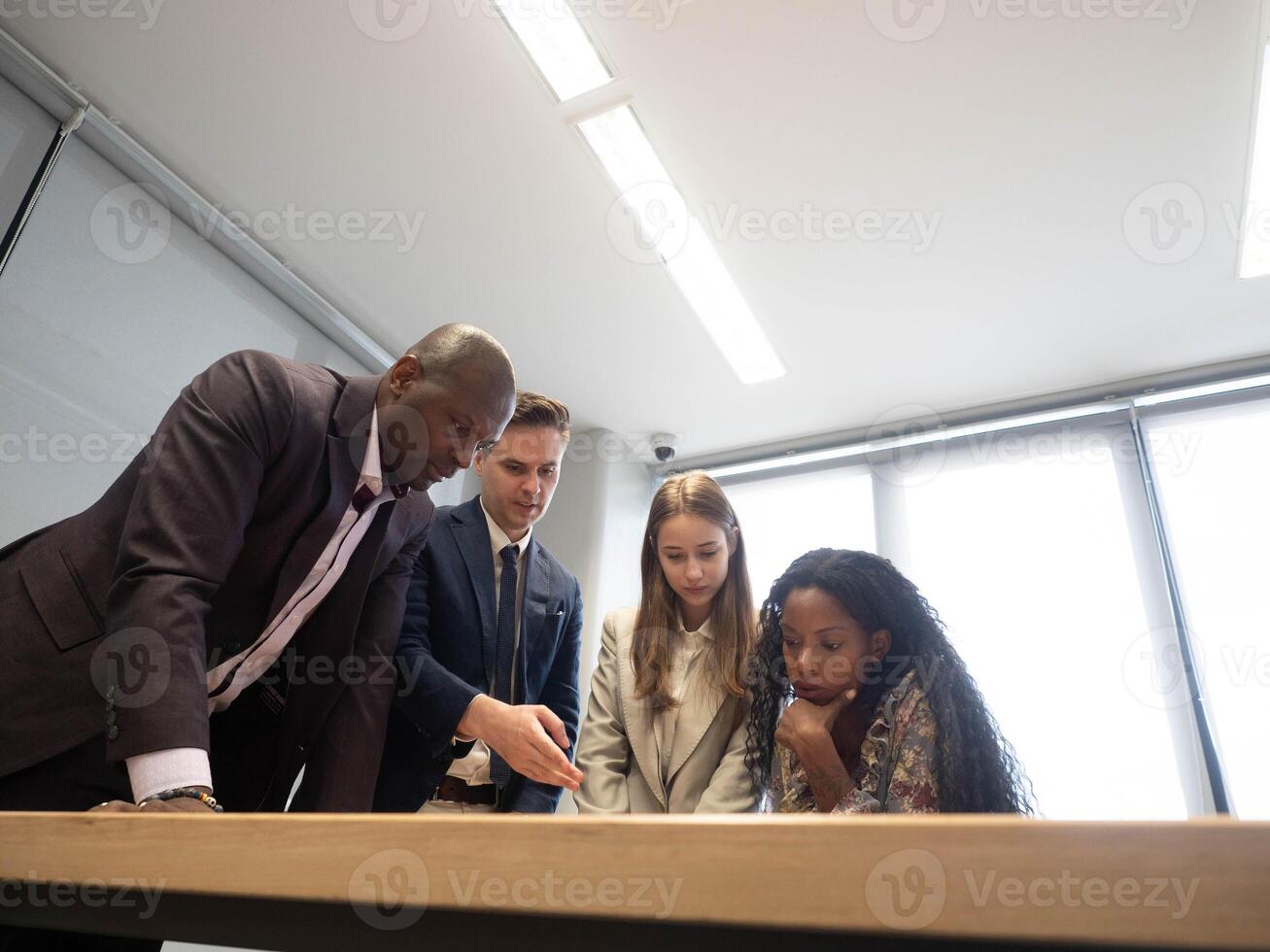Teamwork group business businesswoman businessman male female person people brainstorm idea creative strategy together cooperation success partnership education teacher student planning copy space photo