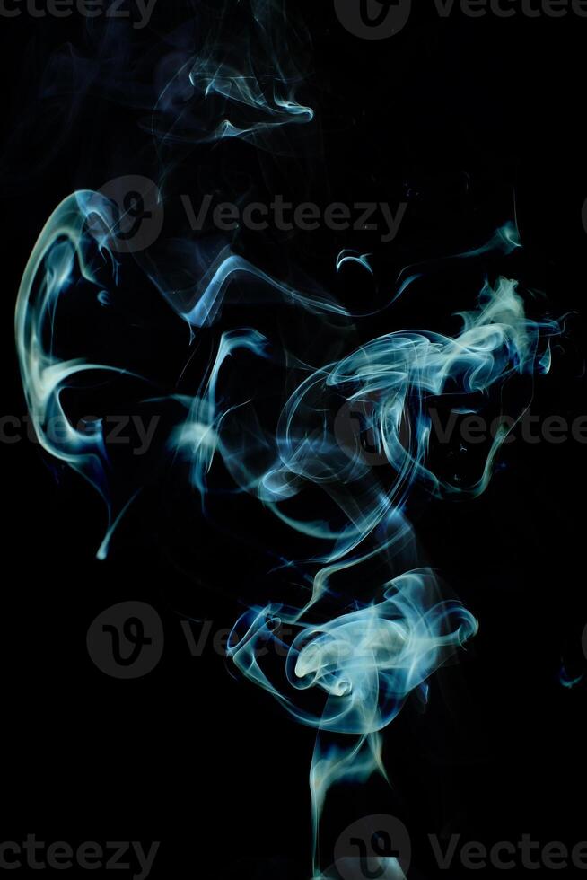 Abstract White Smoke Texture Moves on Black Background Plume of Smoke Wave Design Wallpaper. Design Element. Abstract Texture photo