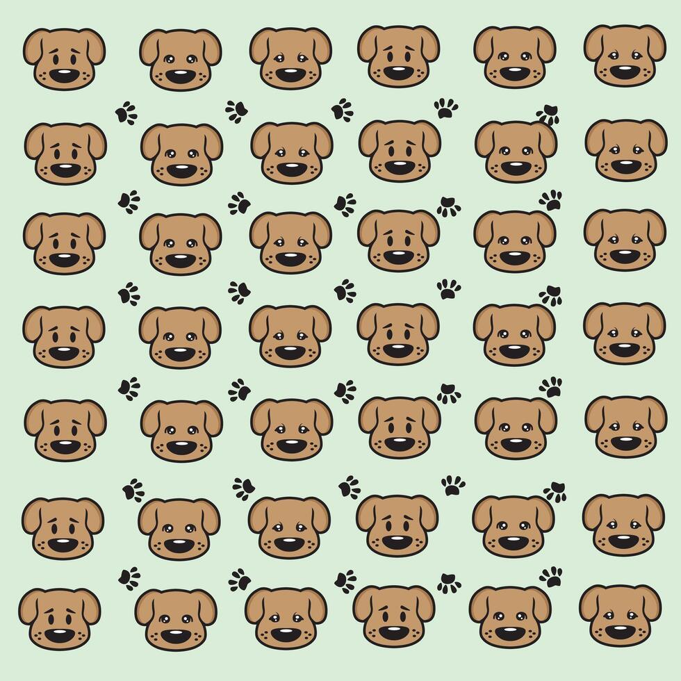 sad dog with paw as pattern background vector