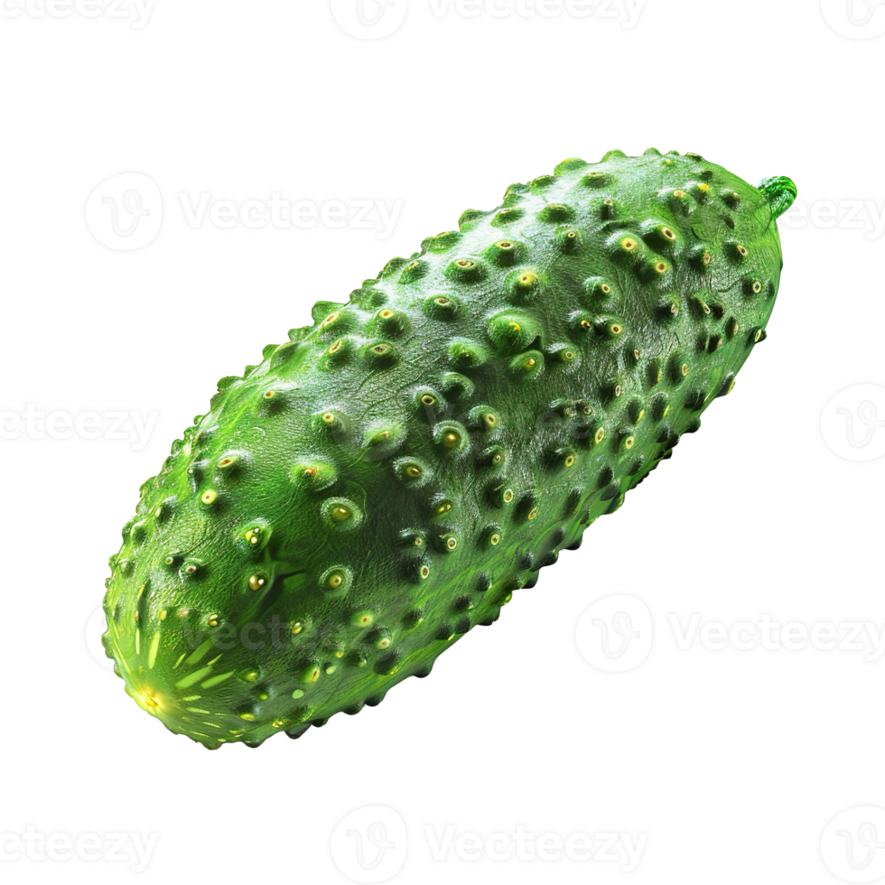 a green bumpy cucumber with yellow spots png