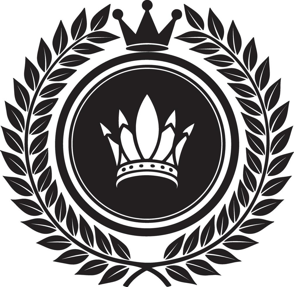 Crown and Laurel Wreath A crown with a laurel wreath encircling it vector