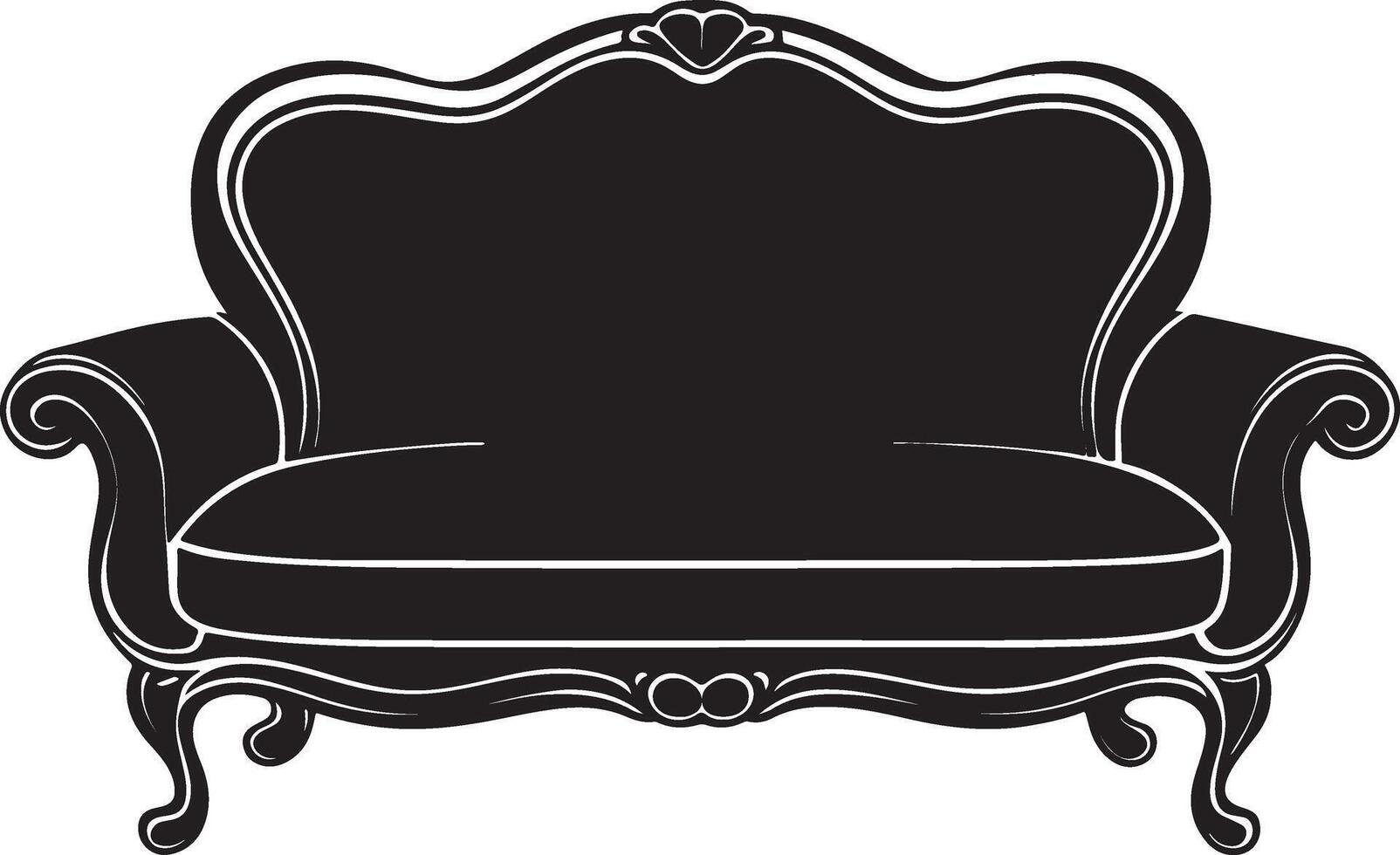 A silhouette image of a luxurious modern Chesterfield two sited sofa vector