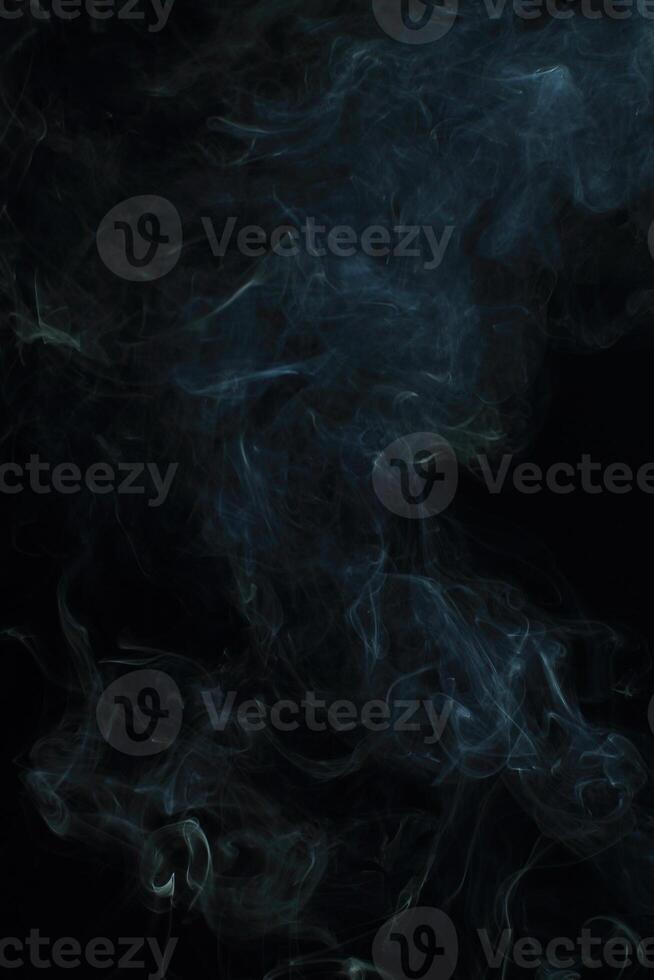 Abstract white smoke texture moves on black background Plume of smoke wave design wallpaper. Design element. Abstract texture photo