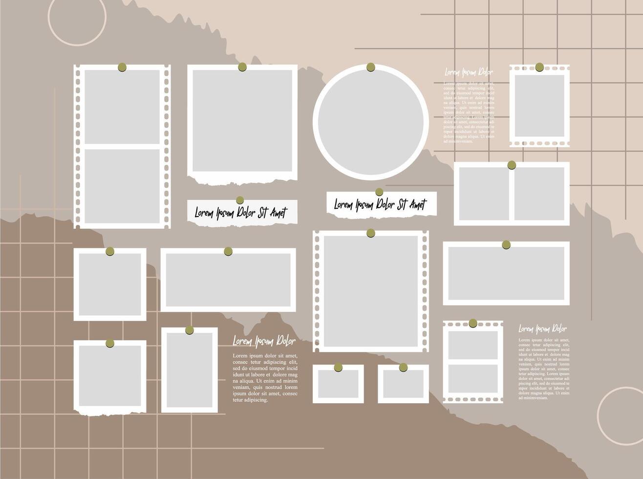 Collage photo effect design template vector