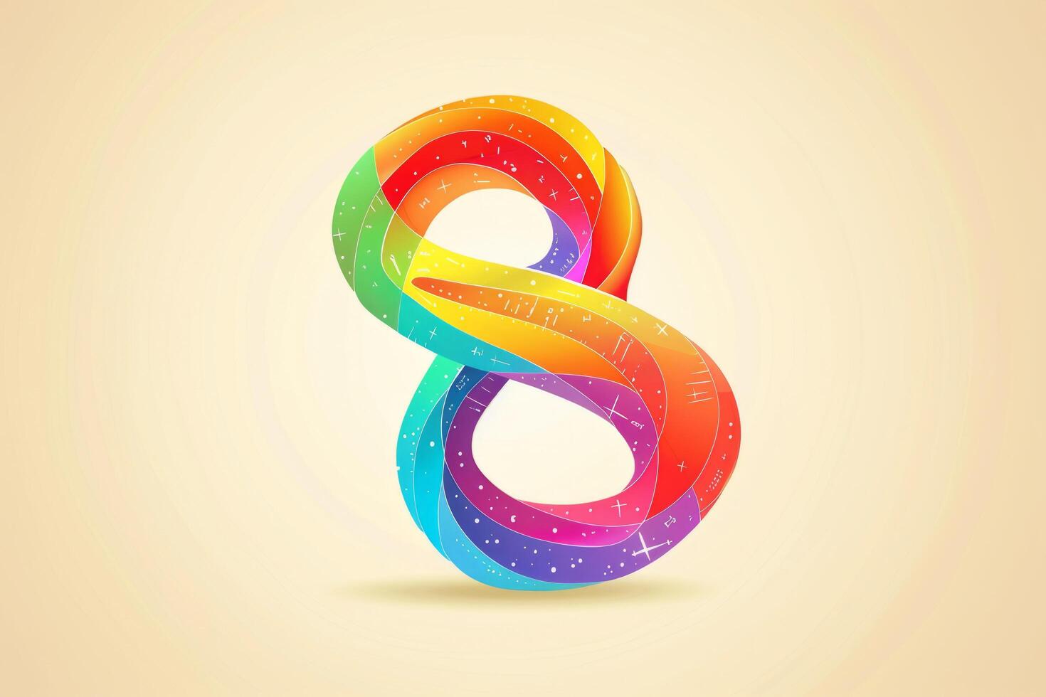 The rainbow Eight is a symbol of infinity, as the concept of World Autism Awareness Day. A symbol of autism. photo