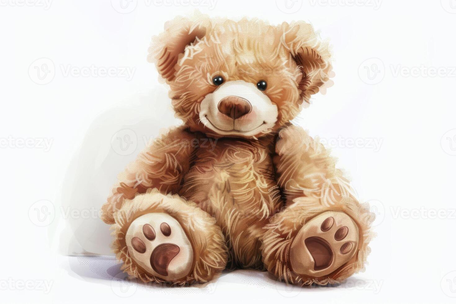 teddy bear on a white background flat illustration photo