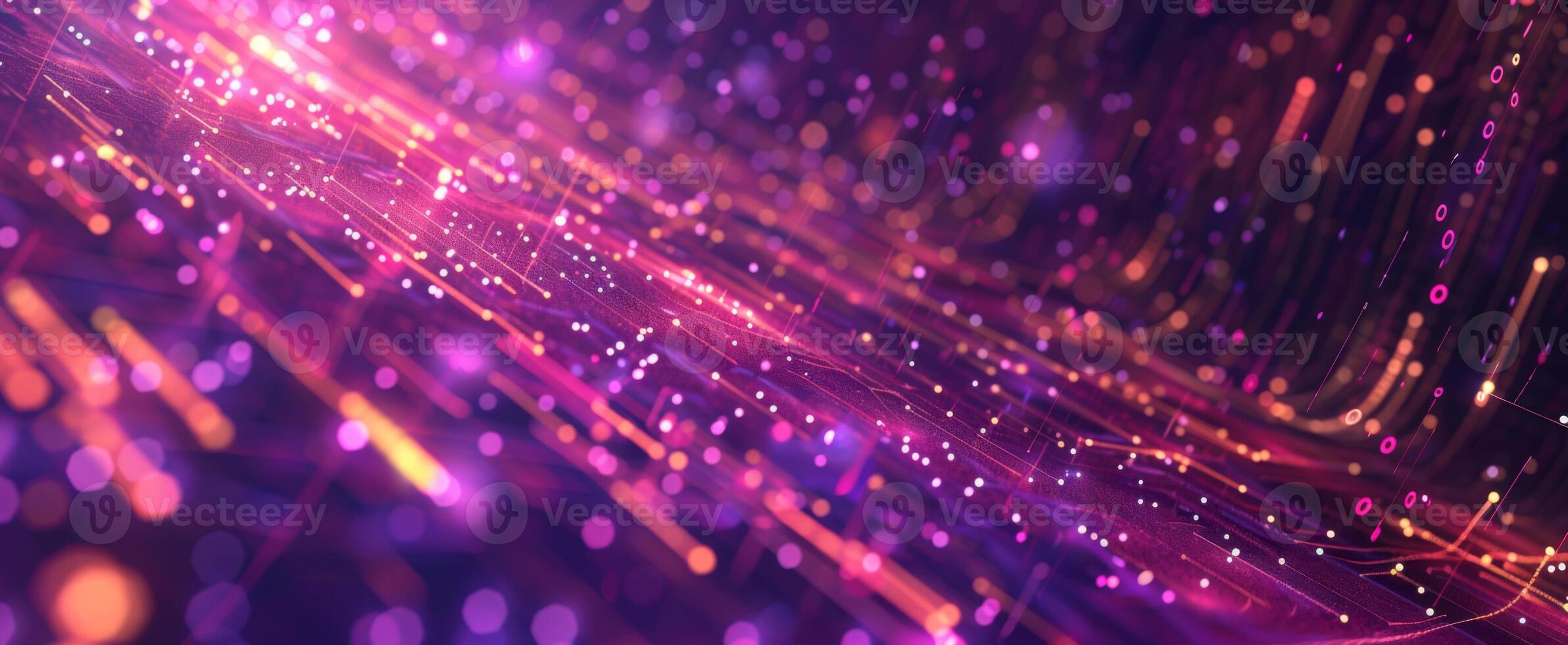 Abstract futuristic background with luminous dots of purple gradient color. The concept of big data technology. photo
