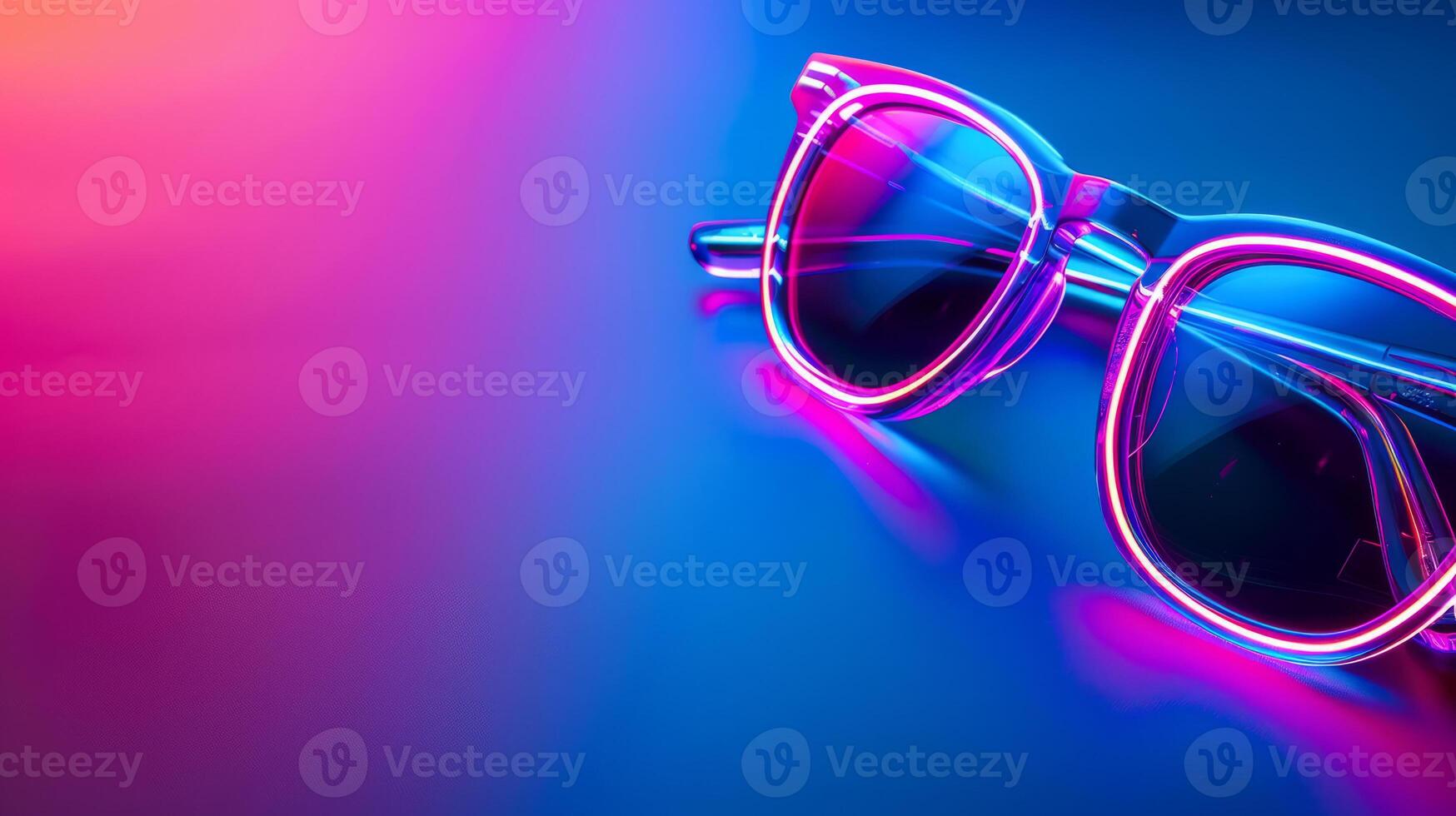 sunglasses in neon light photo
