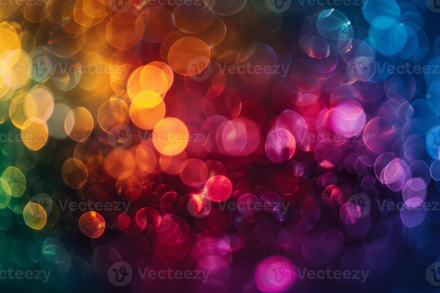 Colorful rainbow lights. Blurred rainbow colors on a dark background. Colorful, gradient, bright, luminous, soft, macro photography. photo