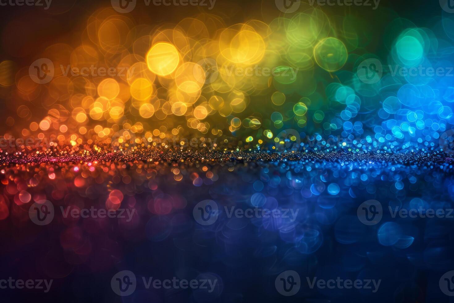 Colorful rainbow lights. Blurred rainbow colors on a dark background. Colorful, gradient, bright, luminous, soft, macro photography. photo