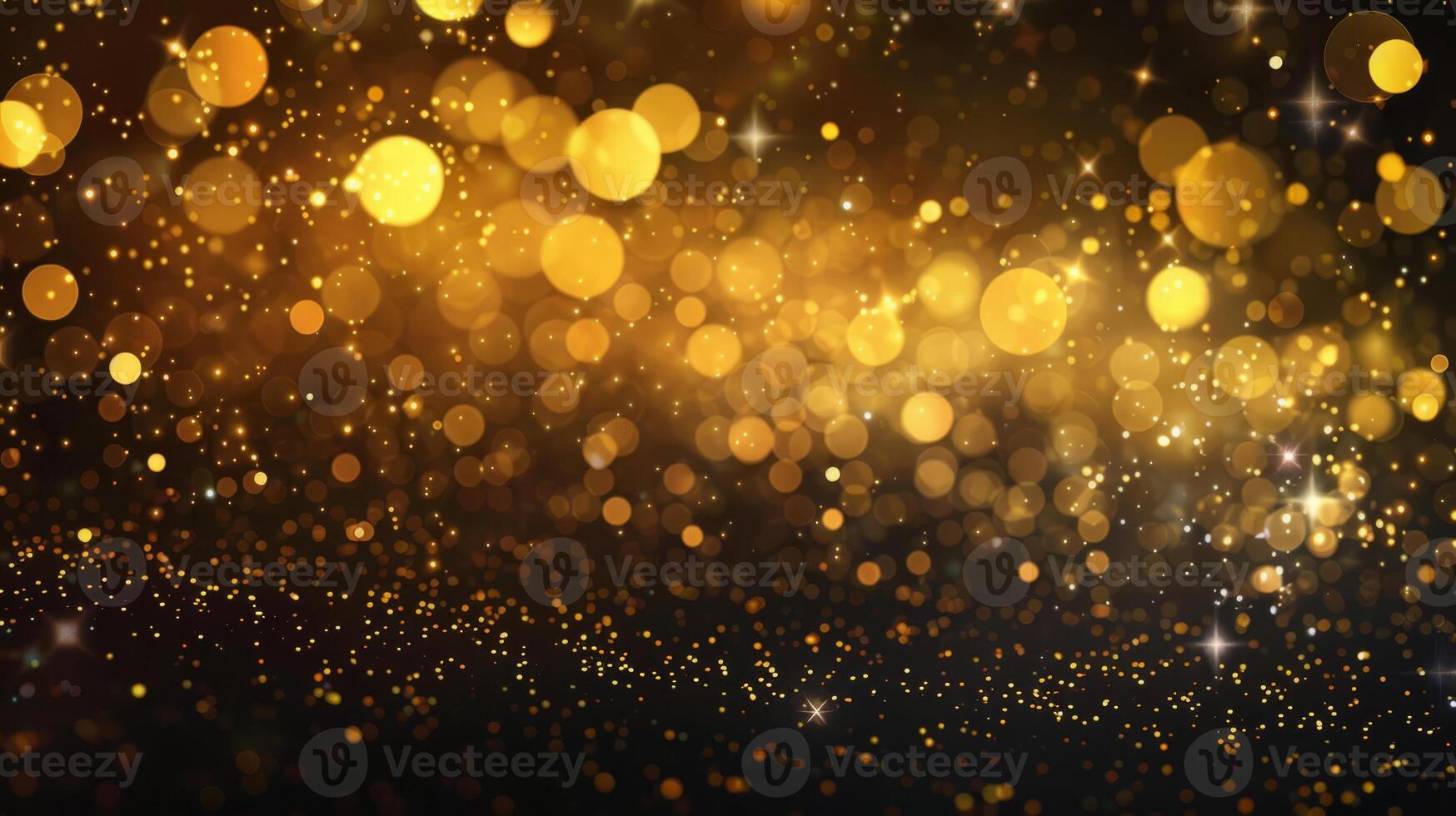 Abstract shiny background with golden highlights and particles on a black background. Christmas, New Year's element. photo