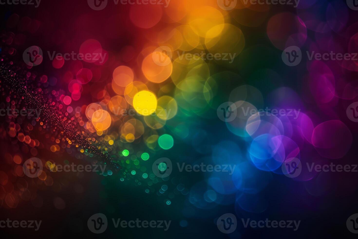 Colorful rainbow lights. Blurred rainbow colors on a dark background. Colorful, gradient, bright, luminous, soft, macro photography. photo