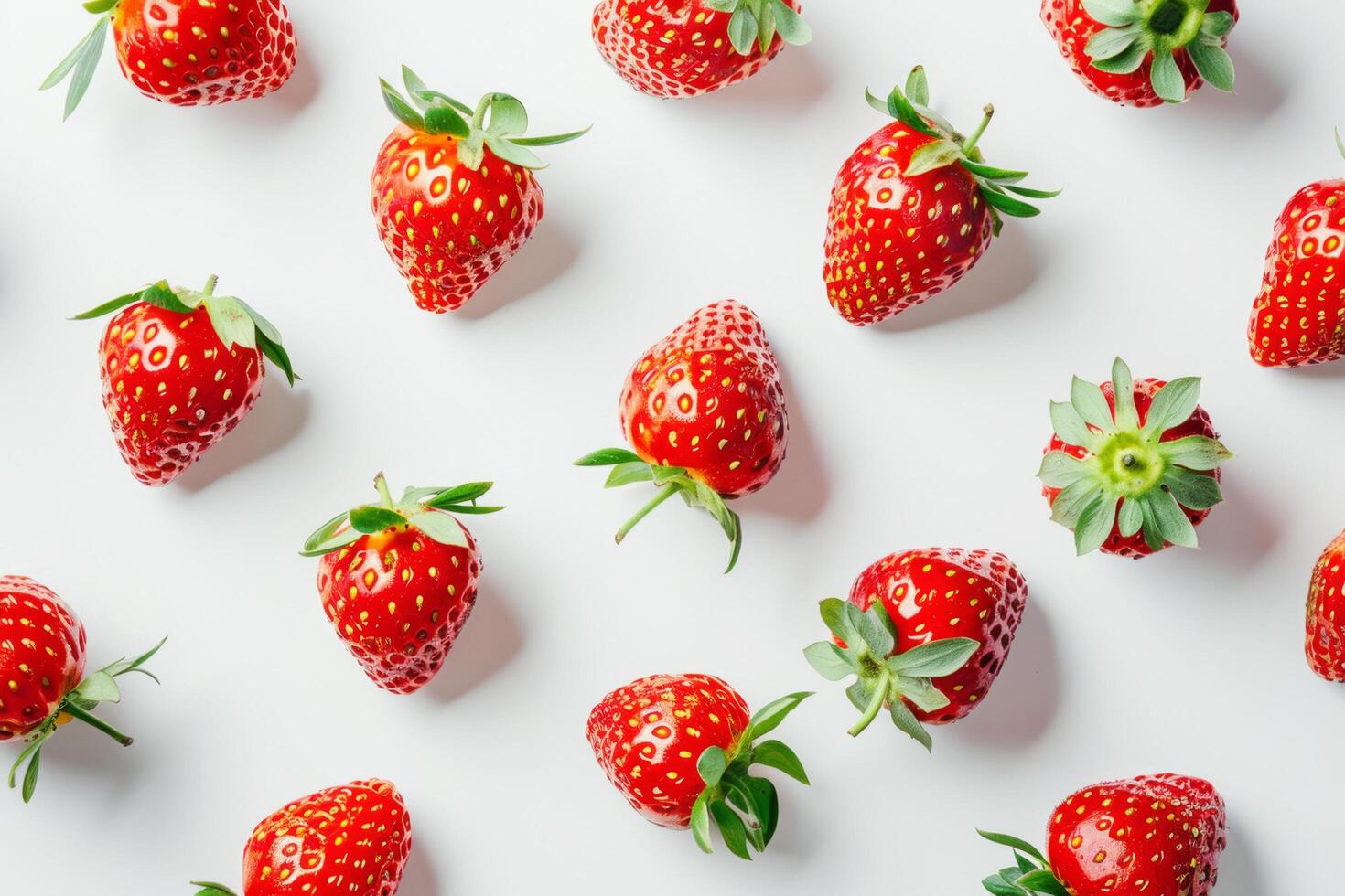 Delicious ripe strawberries on a white background. Photo for the product design template