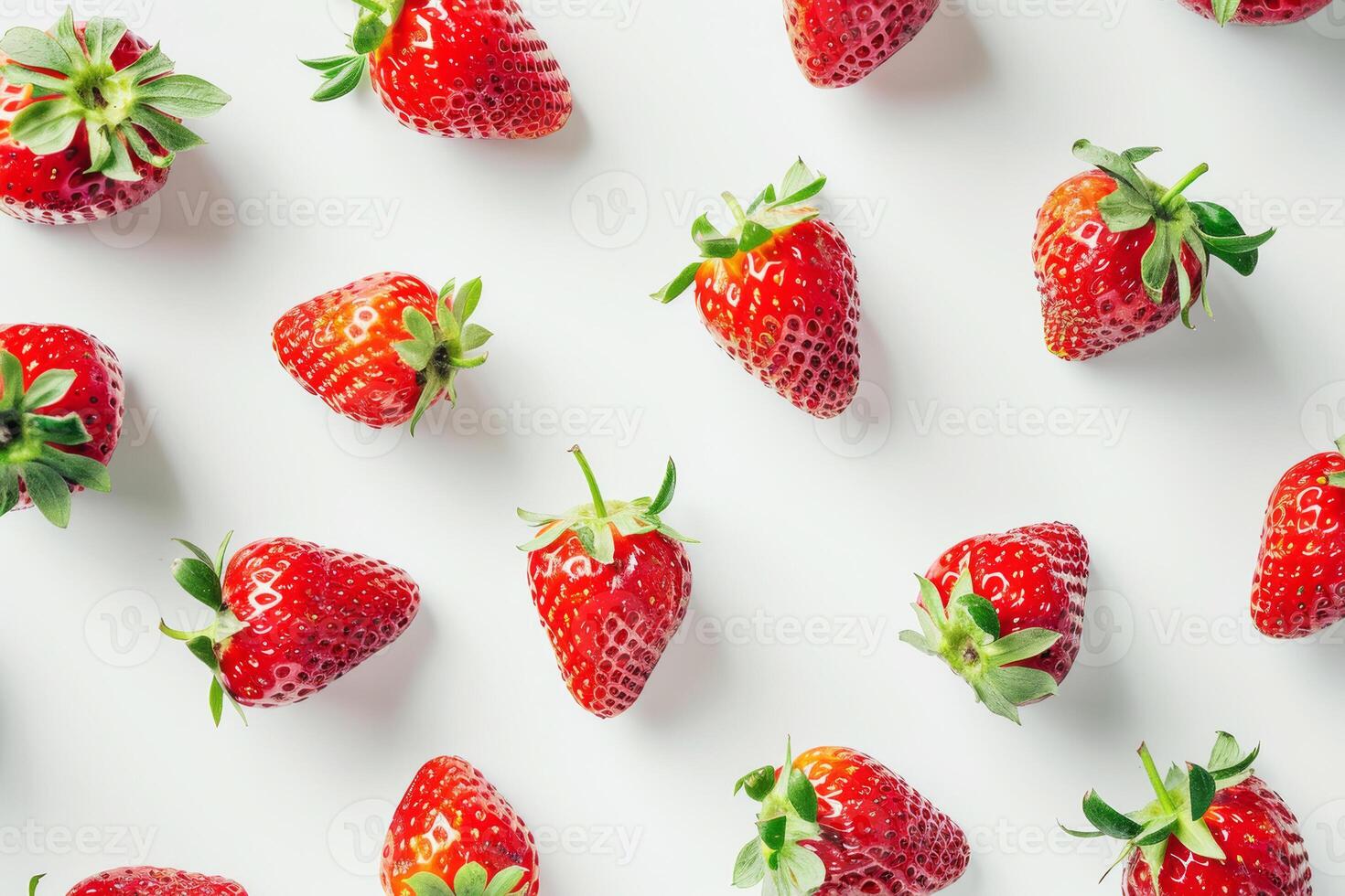 Delicious ripe strawberries on a white background. Photo for the product design template
