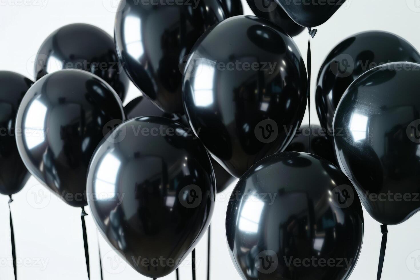 black balloons on a white background. photo