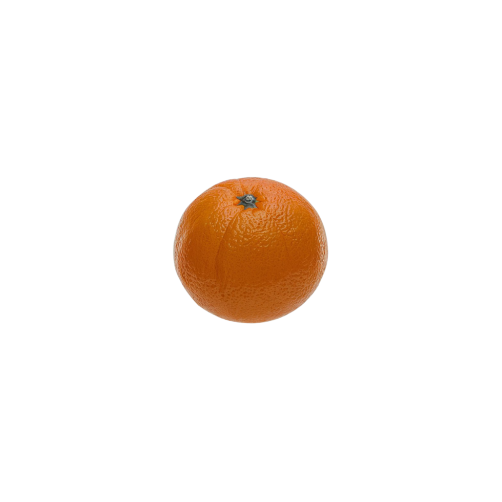 Orange beautifully captured against a clean, transparent surface png
