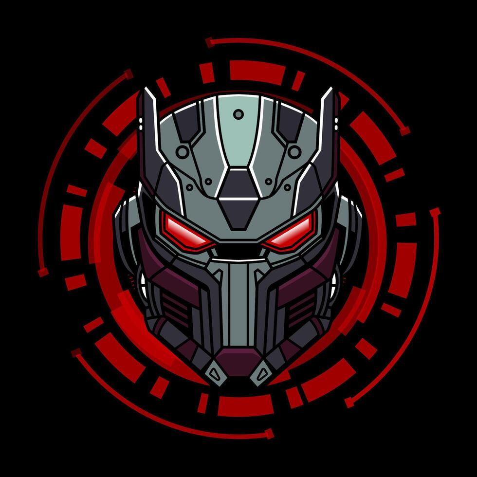 illustration detailed Robot head. eps 10 vector