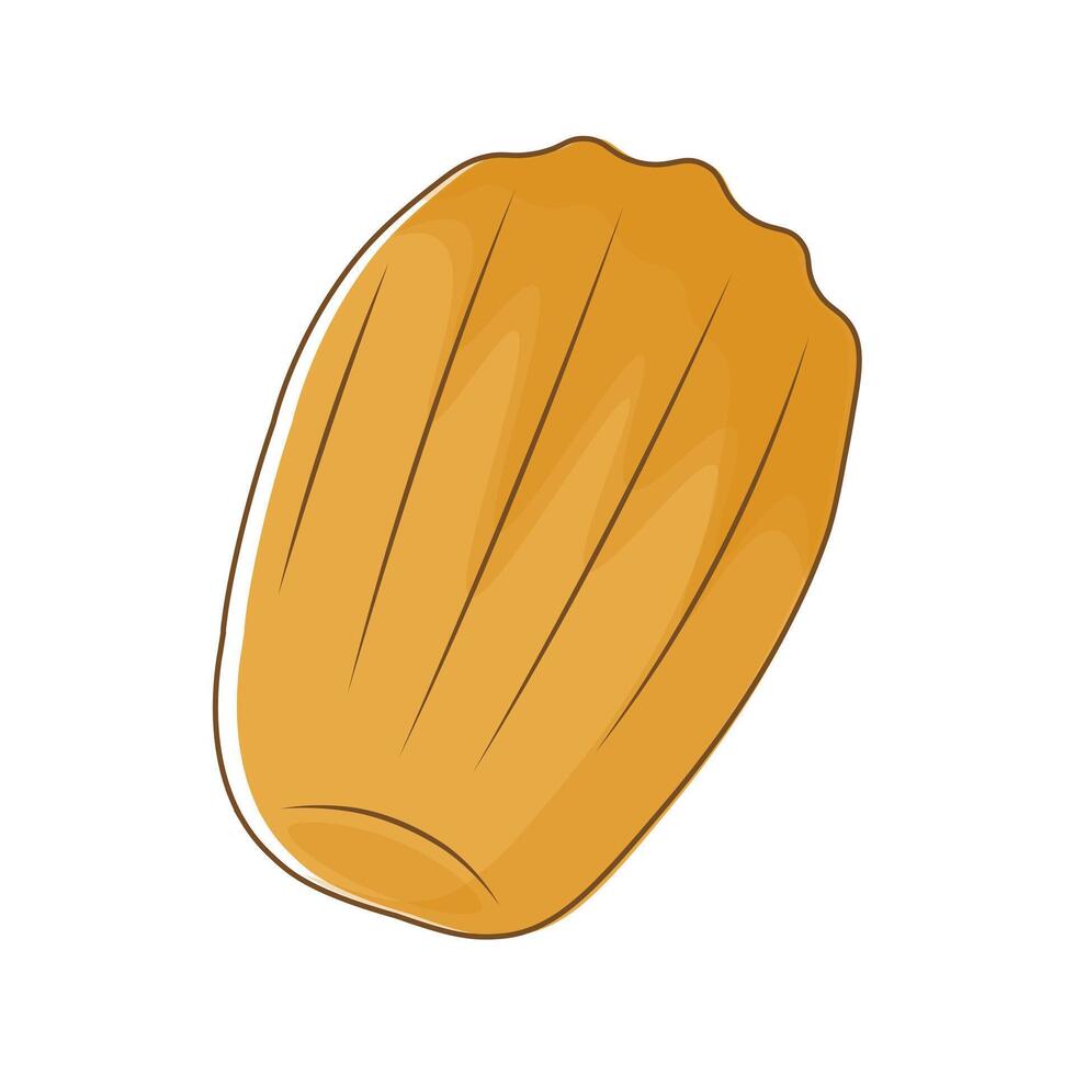 Illustration Logo Simple line art Madeleine Cookies isolated vector