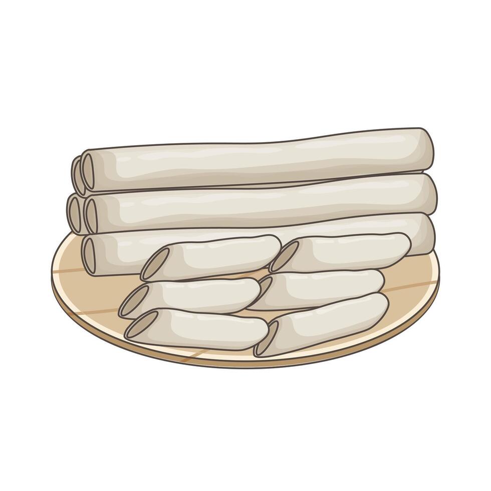Illustration Logo Clip Art Cartoon Cylinder Rice Cake Garaetteok vector