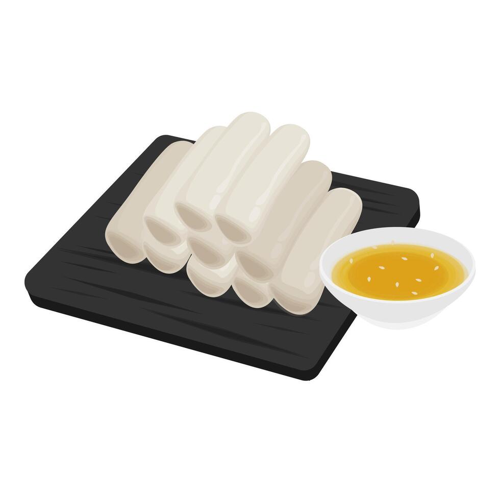 Illustration Logo Clip Delicious Honey Garaetteok korean rice cake vector