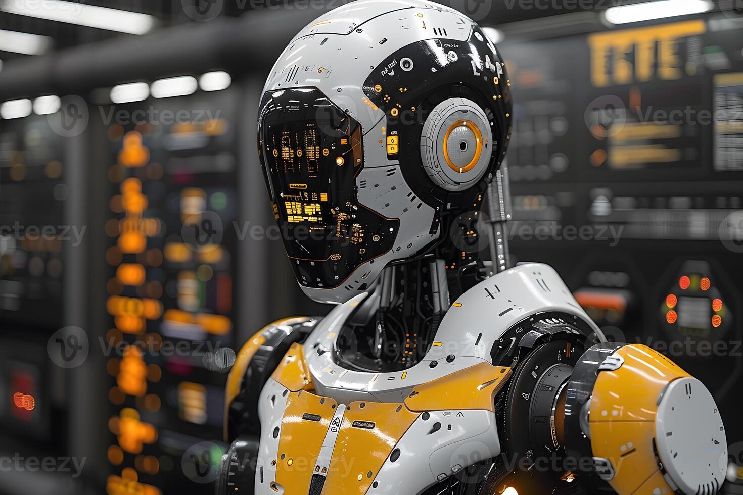 Advanced Robotics and AI - Futuristic Cyber Technology Concept for Automation and Innovation in Sci-Fi Settings photo