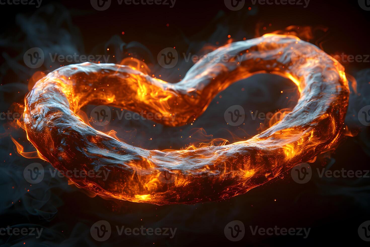 Fiery Heart Shape Symbolizing Passion and Intensity, Ideal for Romantic and Energetic Design Projects photo