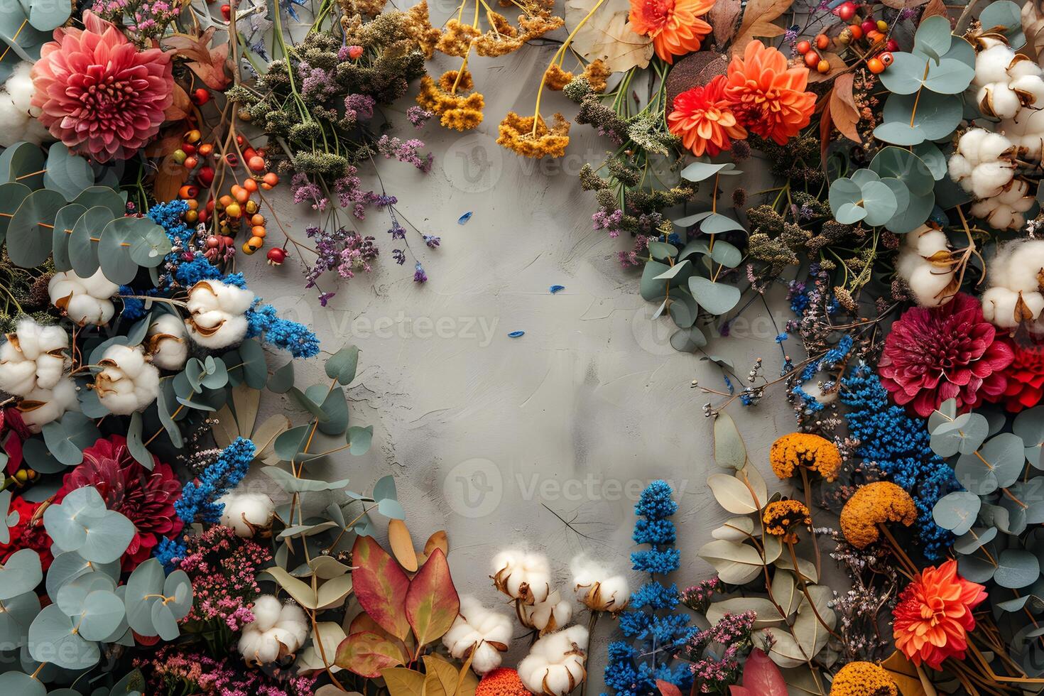 Vibrant Autumn Floral Arrangement with Bright Fall Colors for Seasonal Design photo