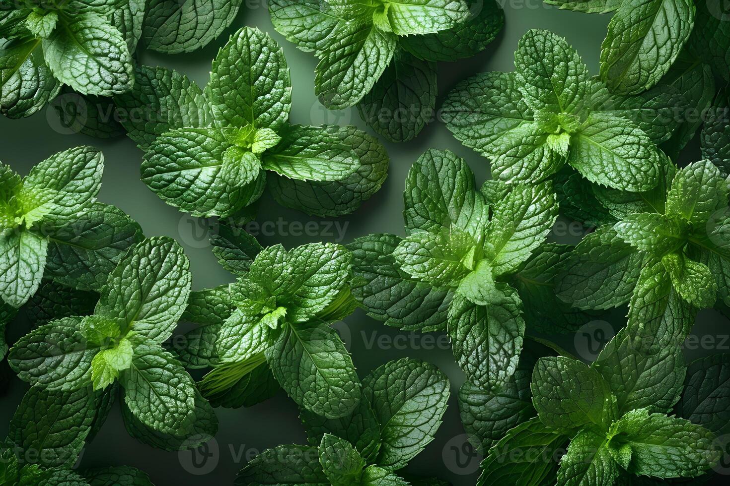 Fresh Mint Leaves Background for Culinary, Health, and Design Uses photo
