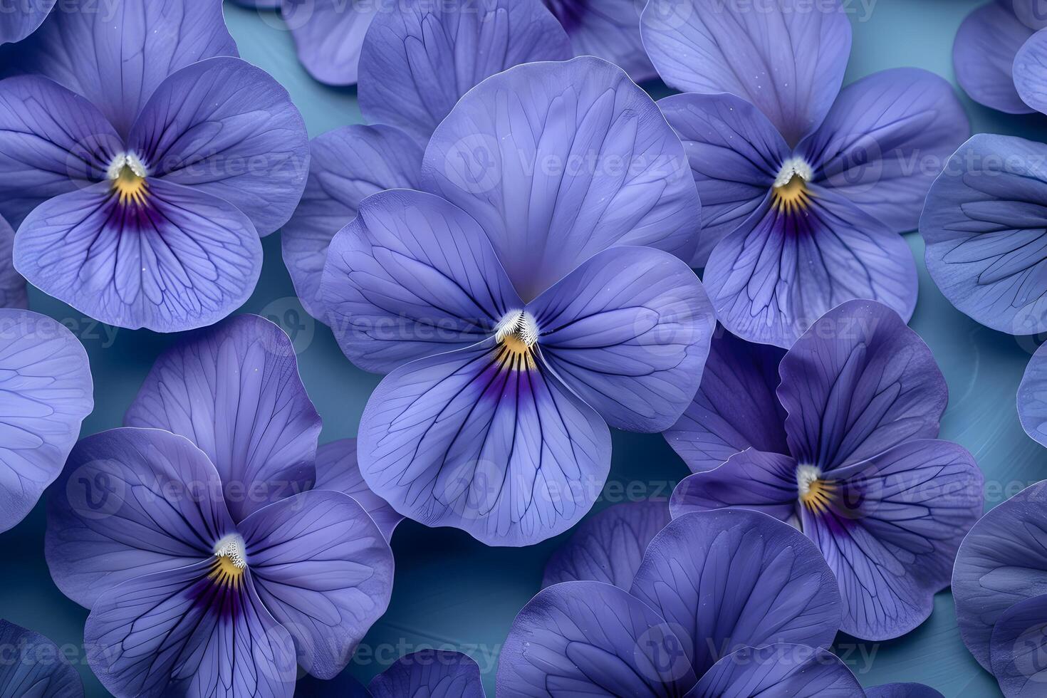 Vibrant Purple Pansies - Floral Background for Poster, Card, or Home Decor photo