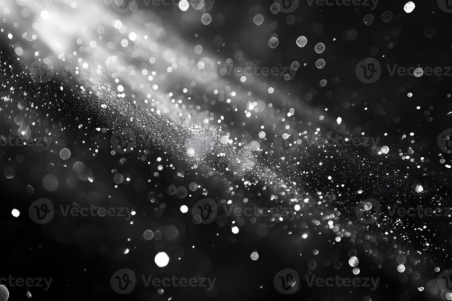 Abstract Black and White Bokeh Background for Design, Poster, Card, or Print photo