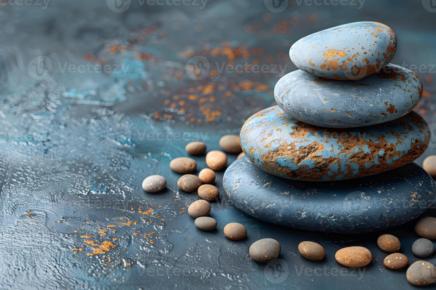 Zen Garden Stones Tower - Serenity, Meditation, and Balance Concept for Spa Decor or Digital Background photo